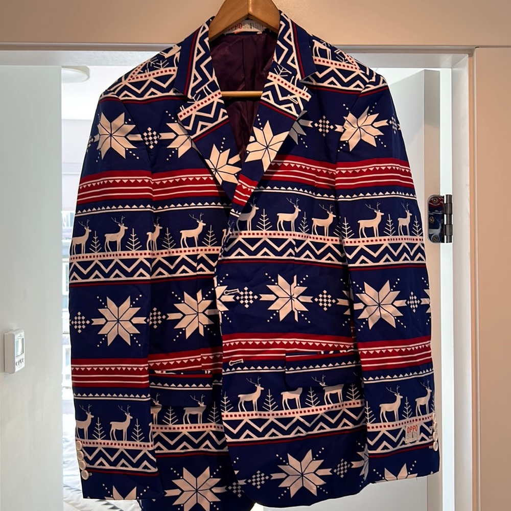 Opposuits Christmas Suit. US38 jacket. Pants waist 32